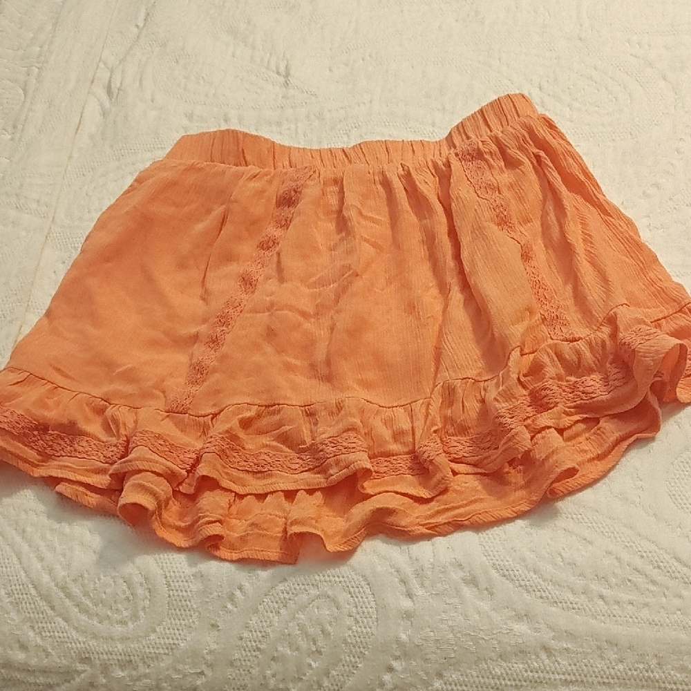 Orange Ruffled Women's Skirt